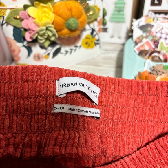 Urban Outfitters Drapey Corduroy Rust Wide Leg Pull On Pants Sz.XS Autumnal Boho - Picture 6 of 11